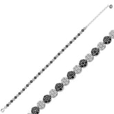 Silver Black White Waterway Women's Bracelet